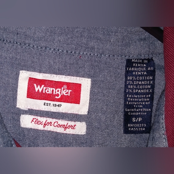 Men's Wrangler Flex For Comfort Button Down Dress Shirt Size Small - Picture 4 of 7